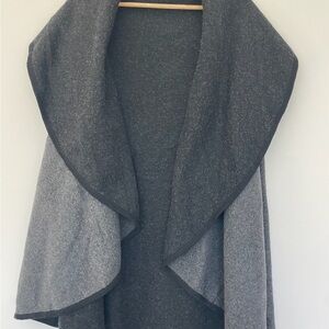 Anthropologie Gray Shrug with Charcoal Collar